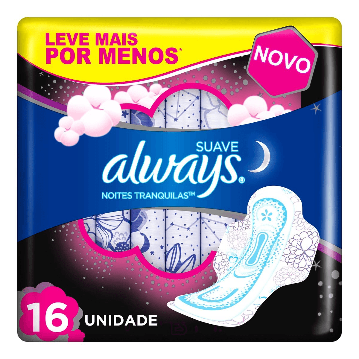 Absorvente Always  Noites Tranquilas Cobertura Suave Com Abas - 16 Unidades