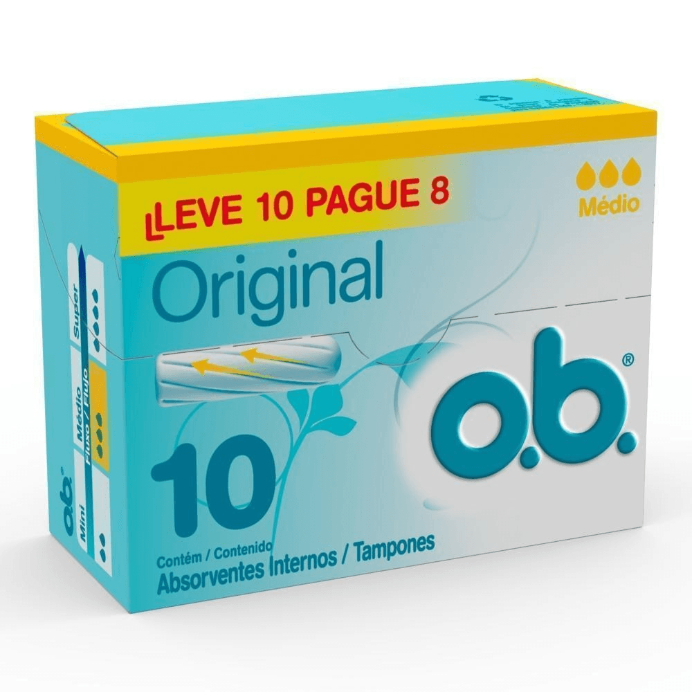 Absorvente Interno OB Original Médio Leve10 Pague 8