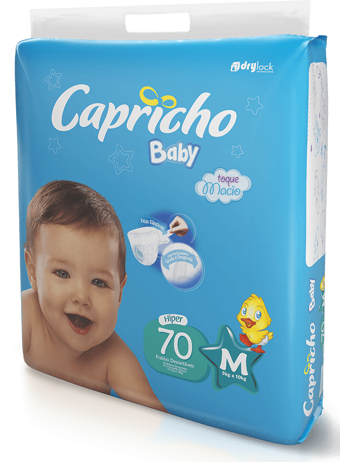 Fralda Capricho BABY Tamanho P c/ 70 unidades