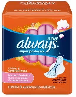 Absorvente Always BASICA C/ ABAS ABS. ALWAYS BASICA C/ ABAS EMB C/8 UN